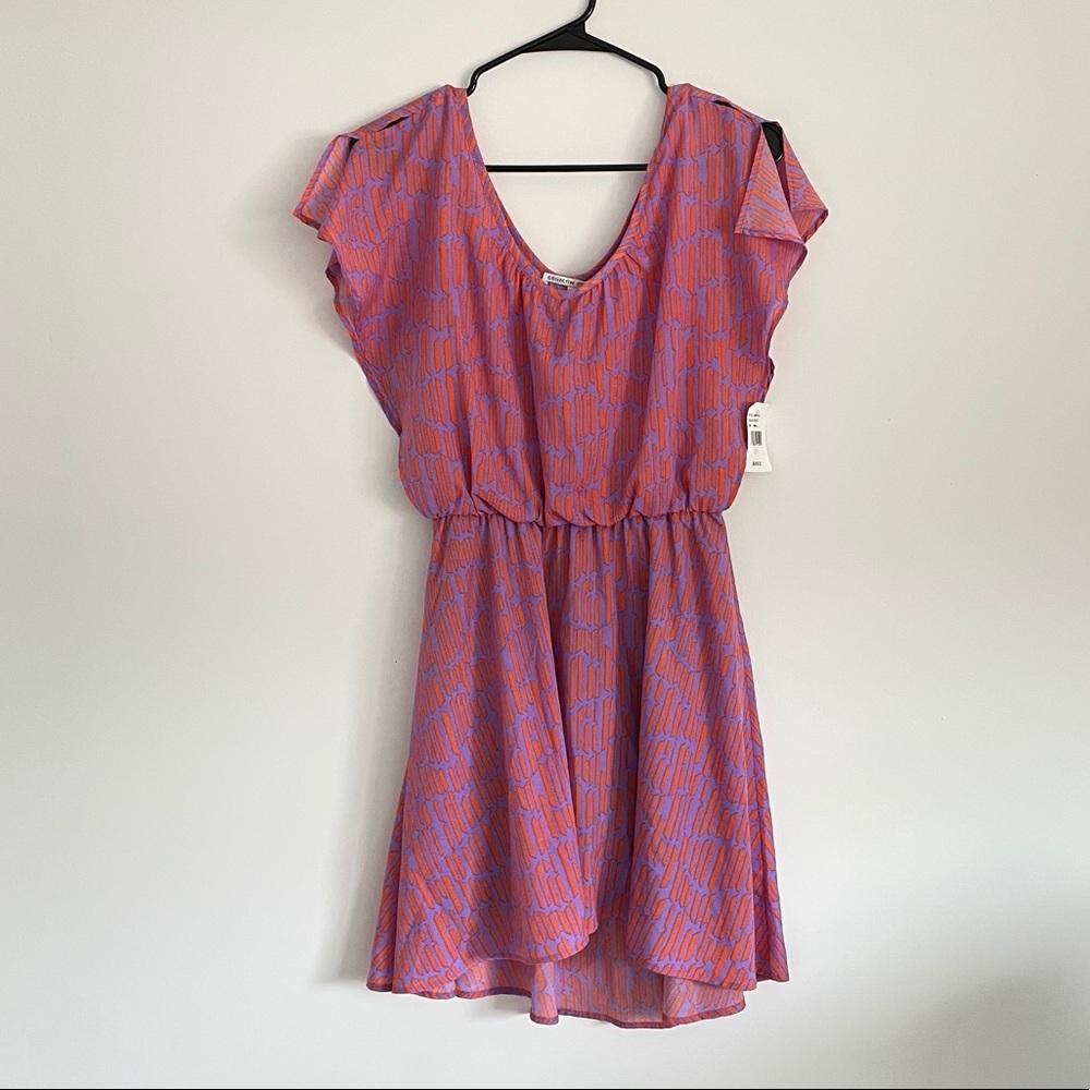 Collective Concepts Printed Flutter Sleeve Dress - image 1